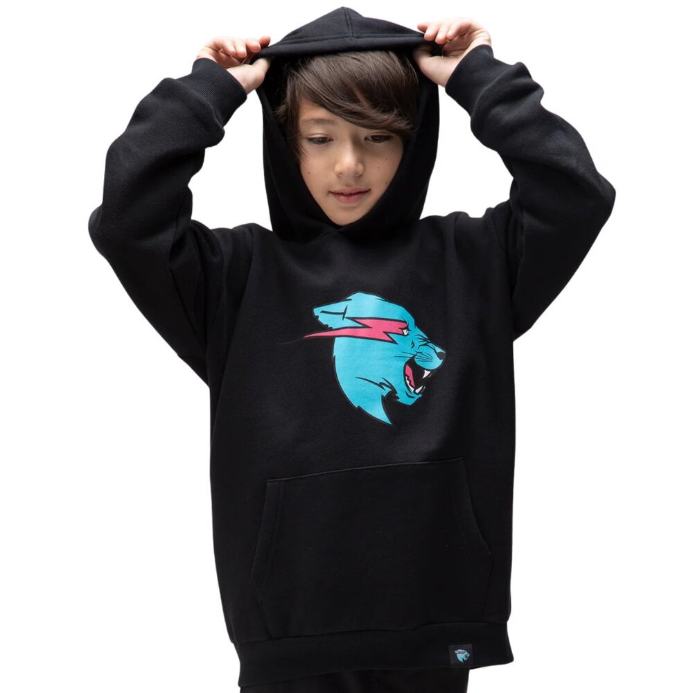 MrBeast Official Kids Panther Hoodie Black 2Y Rare Sold Out Logo Youtube Viral